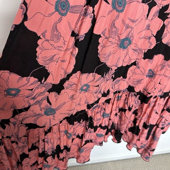 Intimately Free People Maxi Dress Black Combo XS Heatwave Printed Floral - Picture 4 of 14